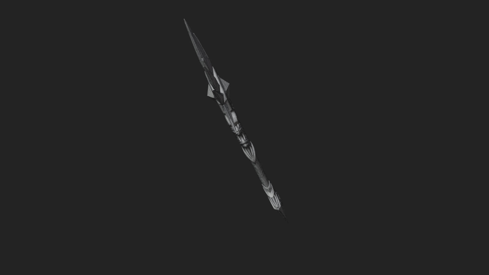 Ice Crystal Mace Model Design 1 3D Print Model 3D Model