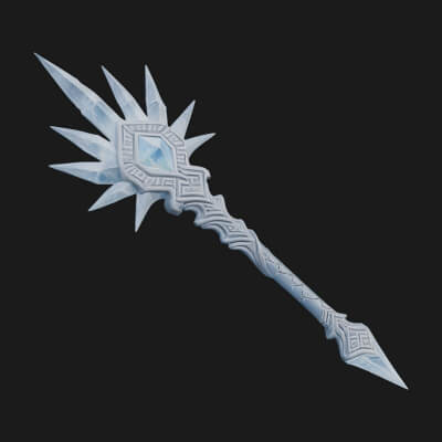 Ice Crystal Mace Model Design 1 3D Print Model
