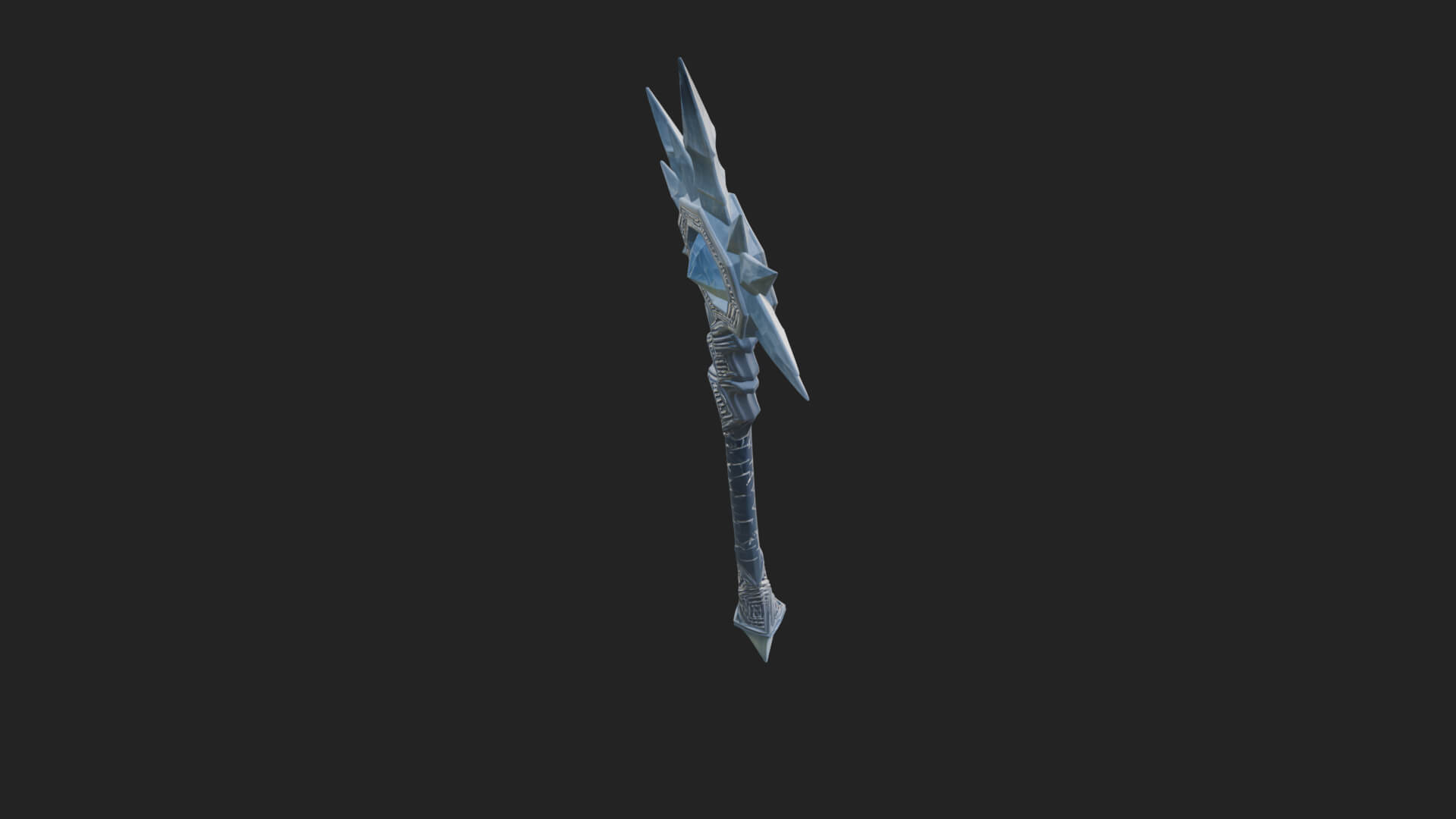 Ice Crystal Mace Model Design 2 3D Print Model 3D Model