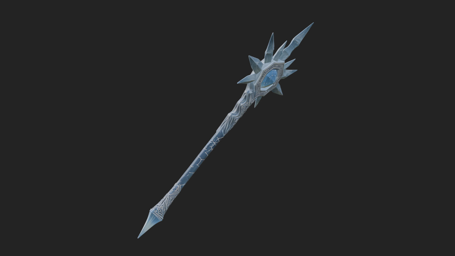 Ice Crystal Mace Model Design 2 3D Print Model 3D Model