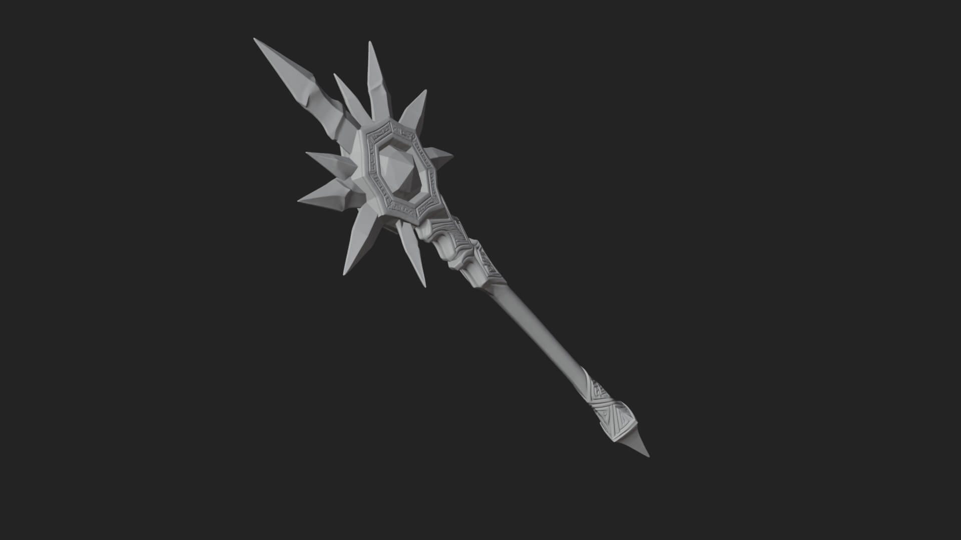 Ice Crystal Mace Model Design 2 3D Print Model 3D Model