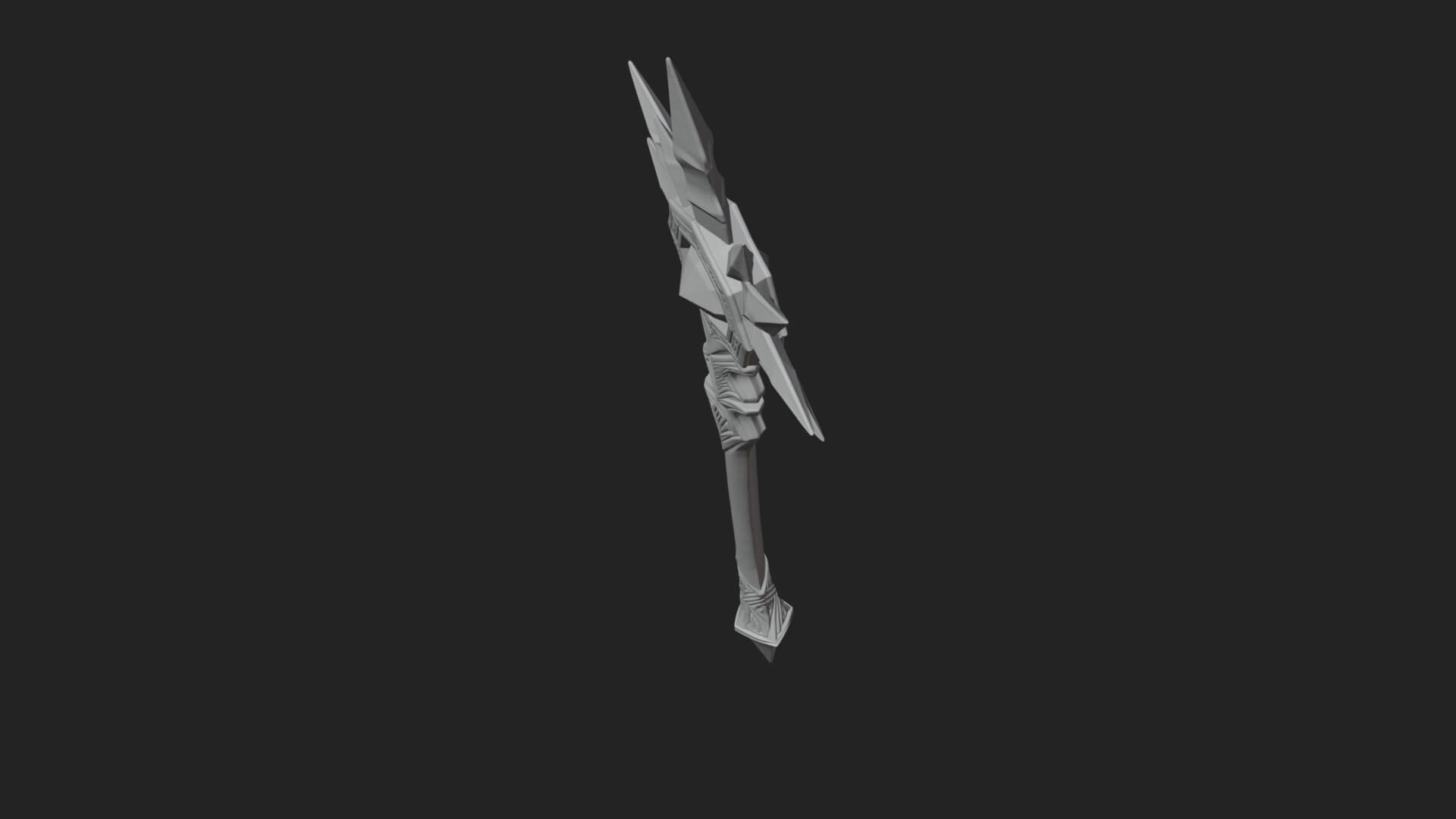 Ice Crystal Mace Model Design 2 3D Print Model 3D Model