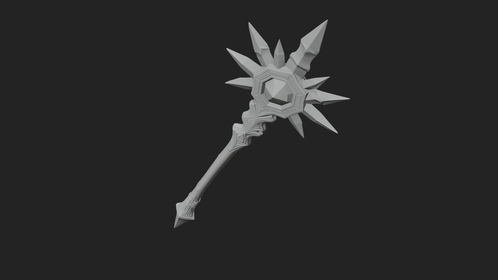 Ice Crystal Mace Model Design 2 3D Print Model 3D Model