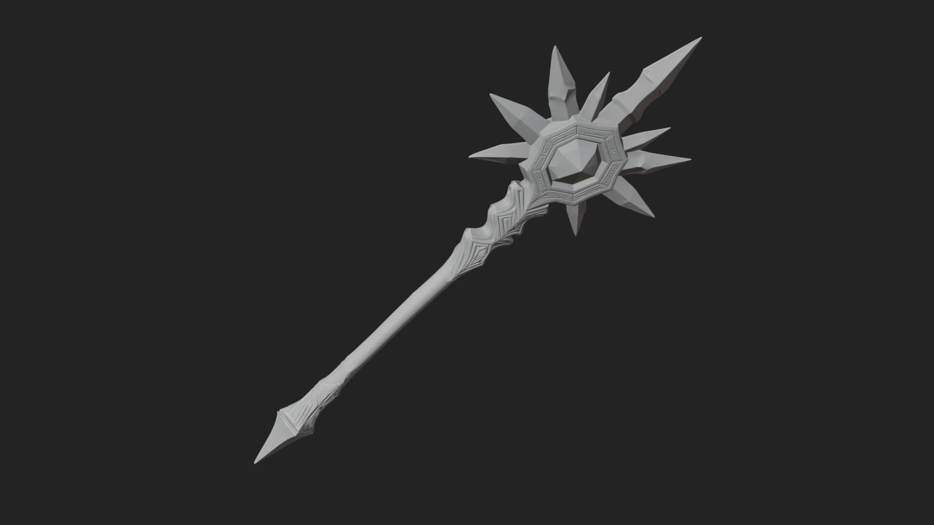 Ice Crystal Mace Model Design 2 3D Print Model 3D Model