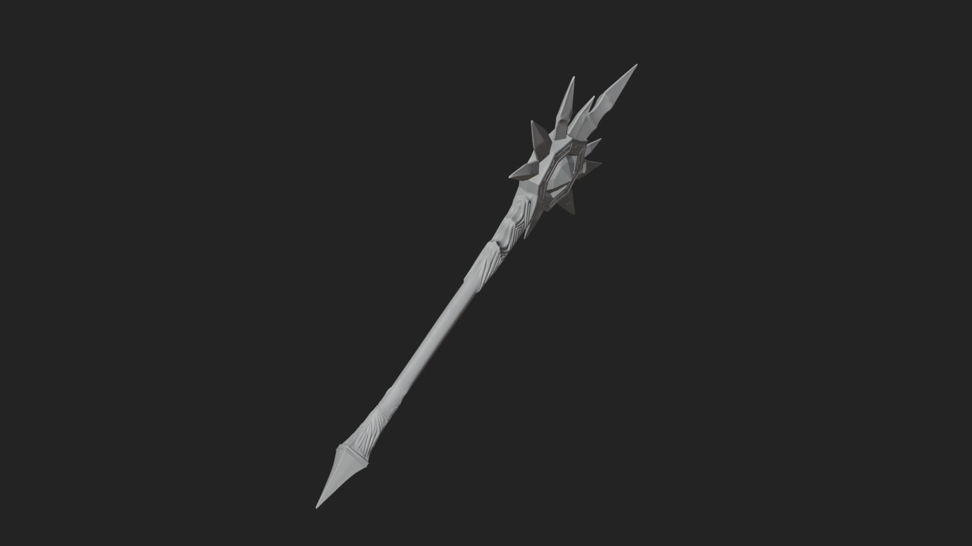 Ice Crystal Mace Model Design 2 3D Print Model 3D Model