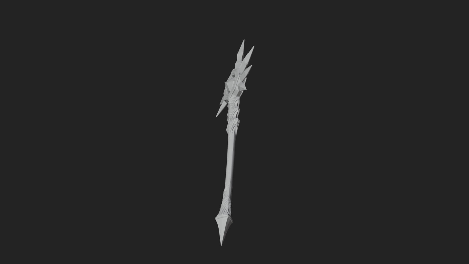 Ice Crystal Mace Model Design 2 3D Print Model 3D Model