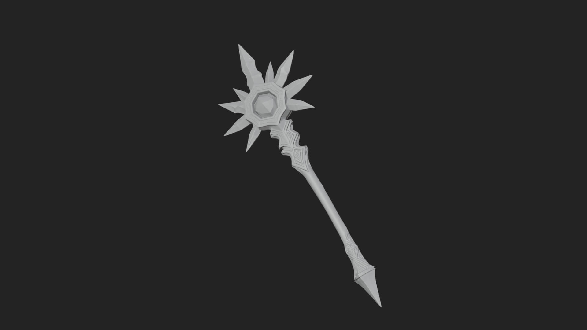 Ice Crystal Mace Model Design 2 3D Print Model 3D Model