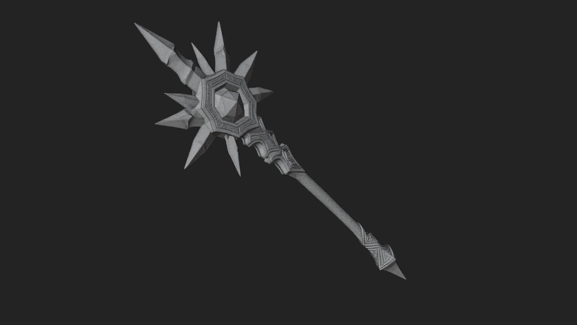 Ice Crystal Mace Model Design 2 3D Print Model 3D Model