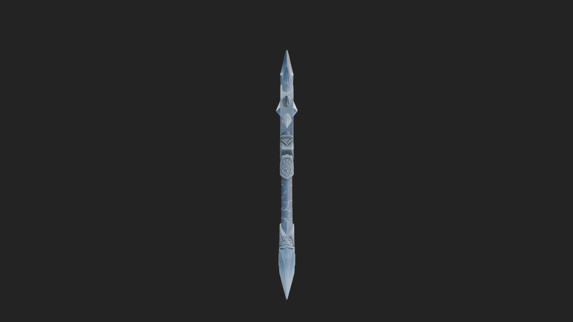 Ice Crystal Mace Model Design 3 3D Print Model 3D Model