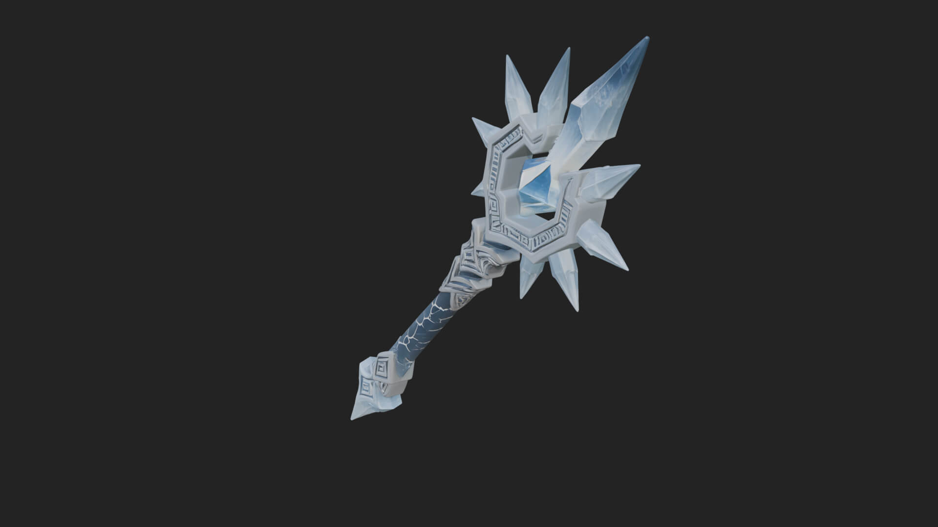 Ice Crystal Mace Model Design 3 3D Print Model 3D Model