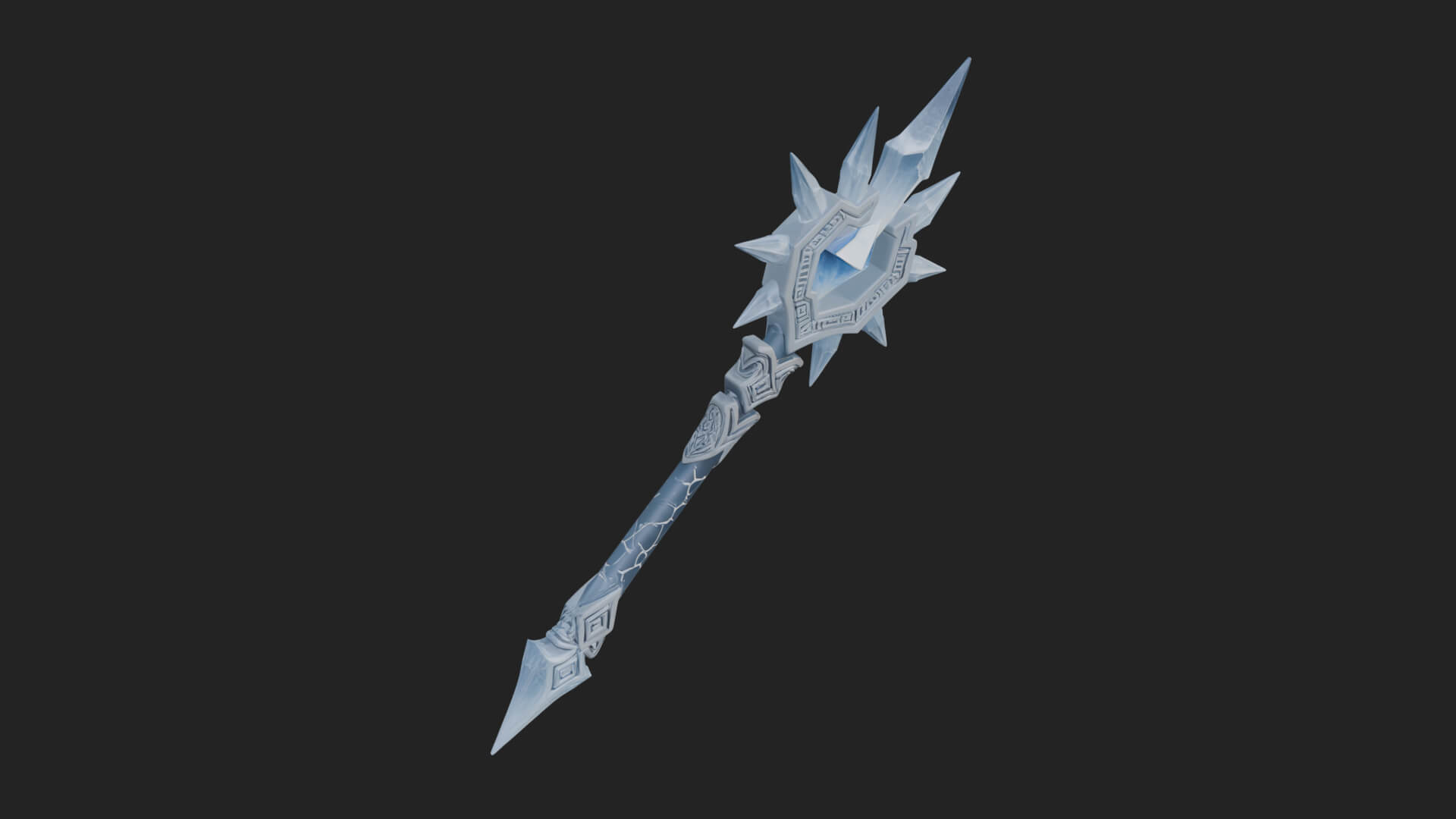 Ice Crystal Mace Model Design 3 3D Print Model 3D Model