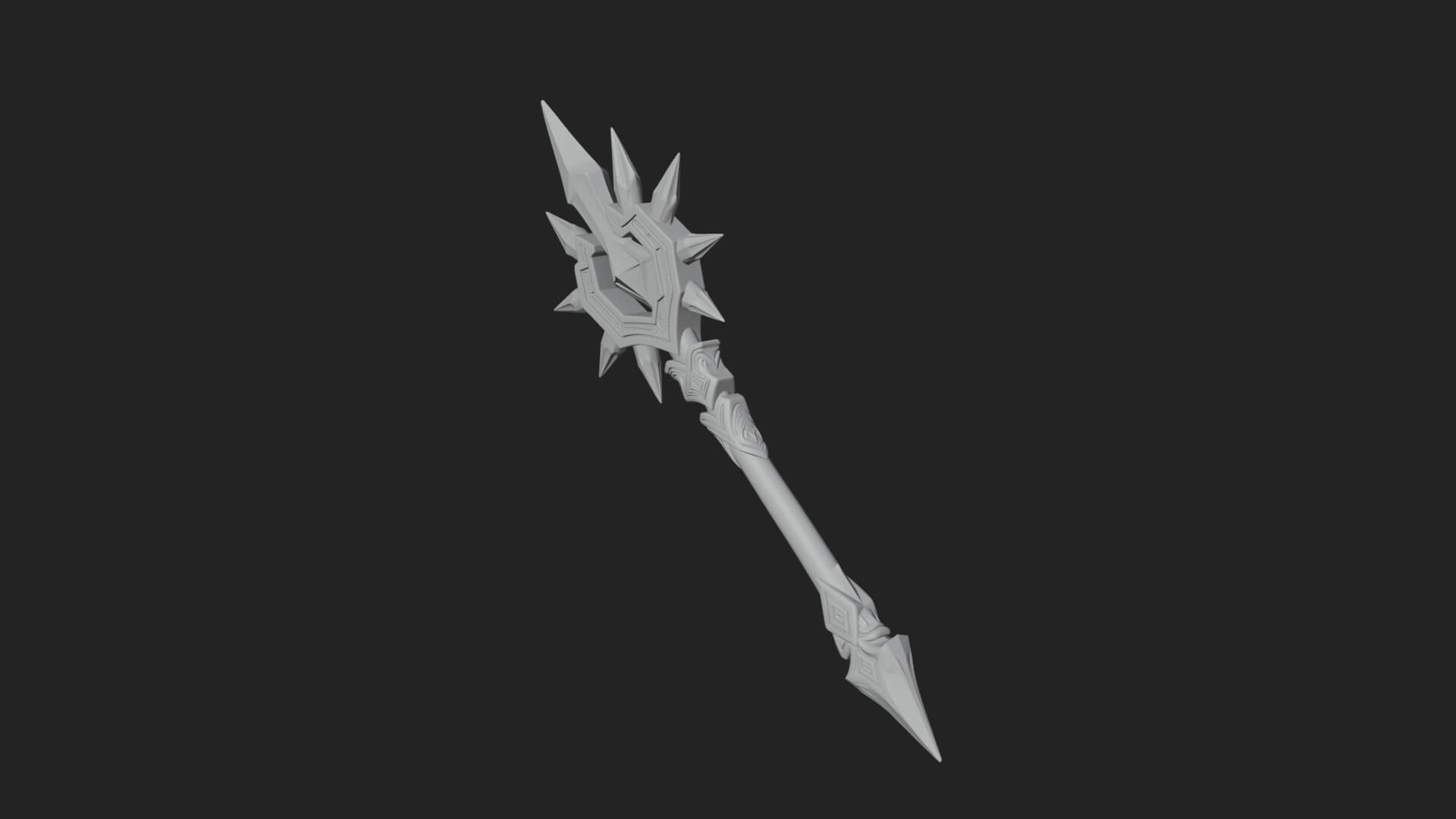 Ice Crystal Mace Model Design 3 3D Print Model 3D Model