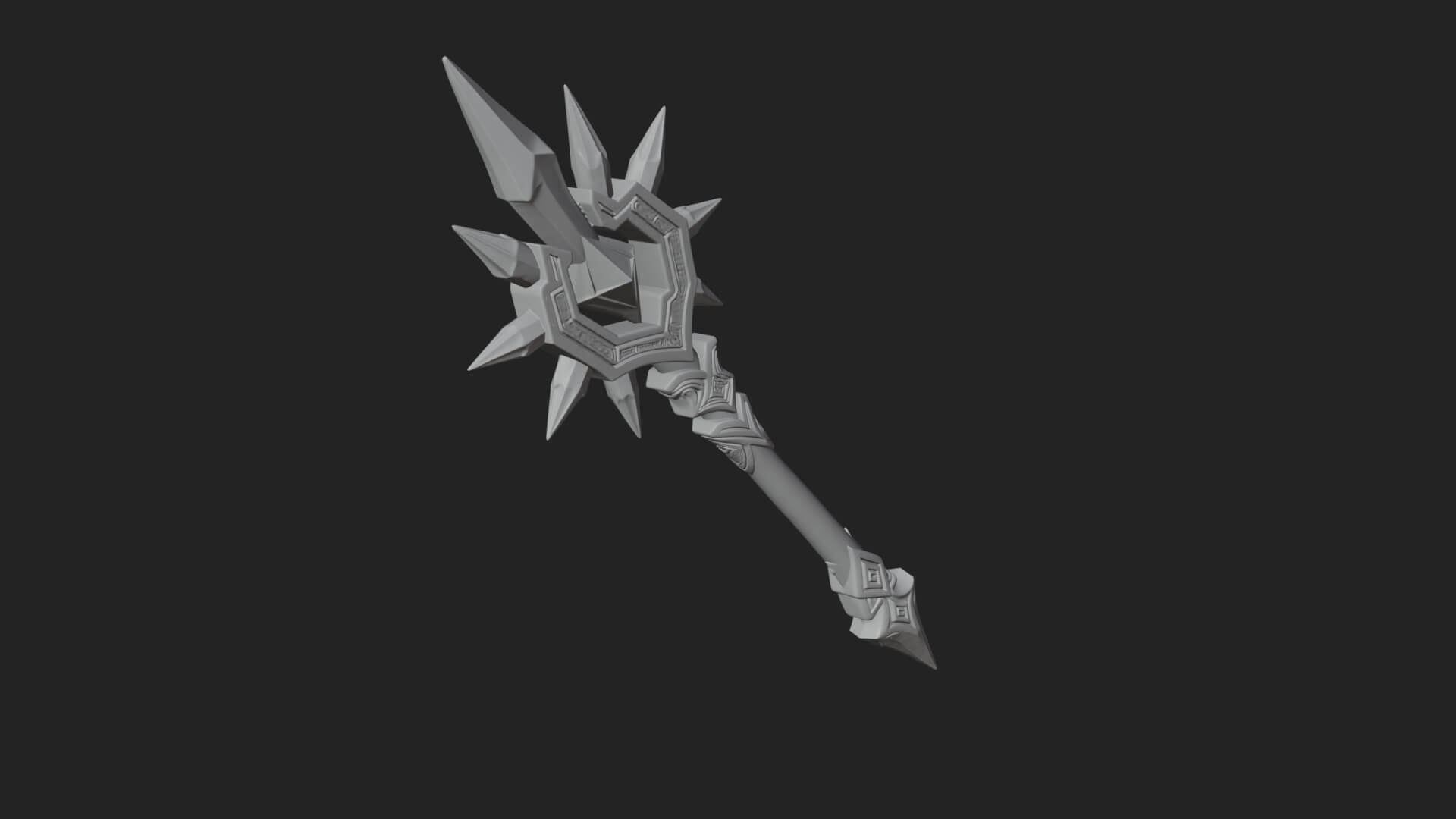 Ice Crystal Mace Model Design 3 3D Print Model 3D Model