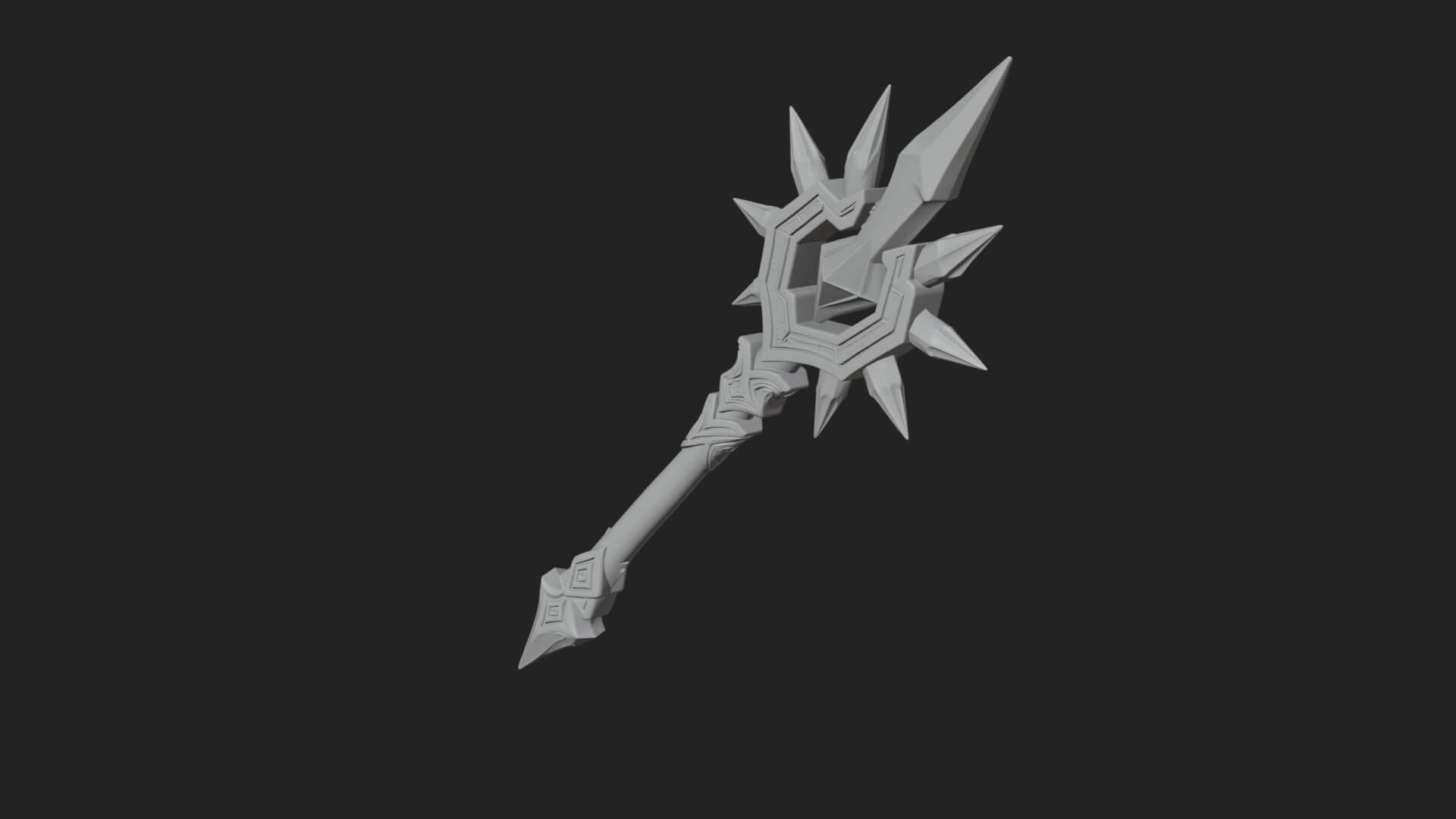 Ice Crystal Mace Model Design 3 3D Print Model 3D Model