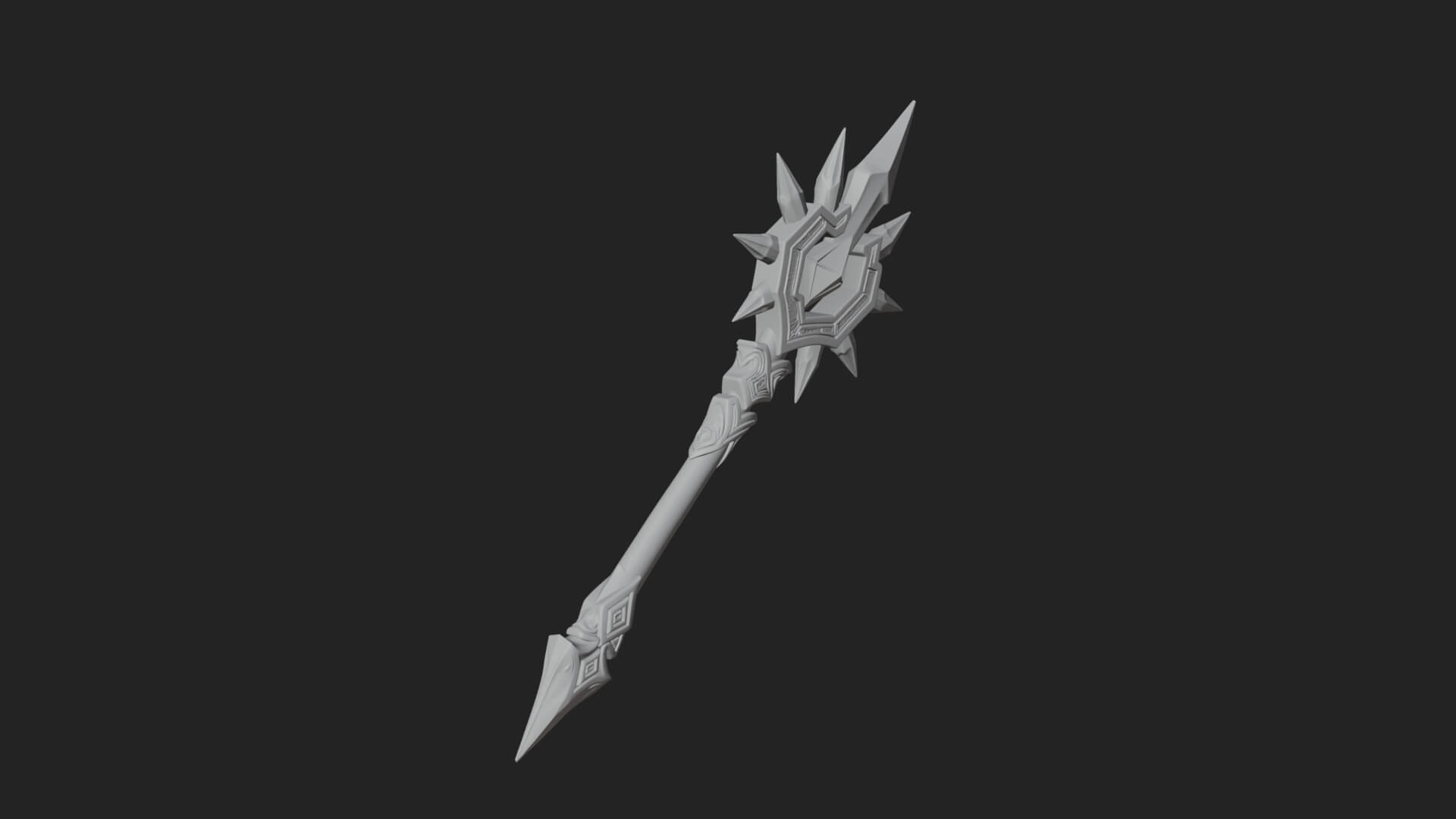 Ice Crystal Mace Model Design 3 3D Print Model 3D Model