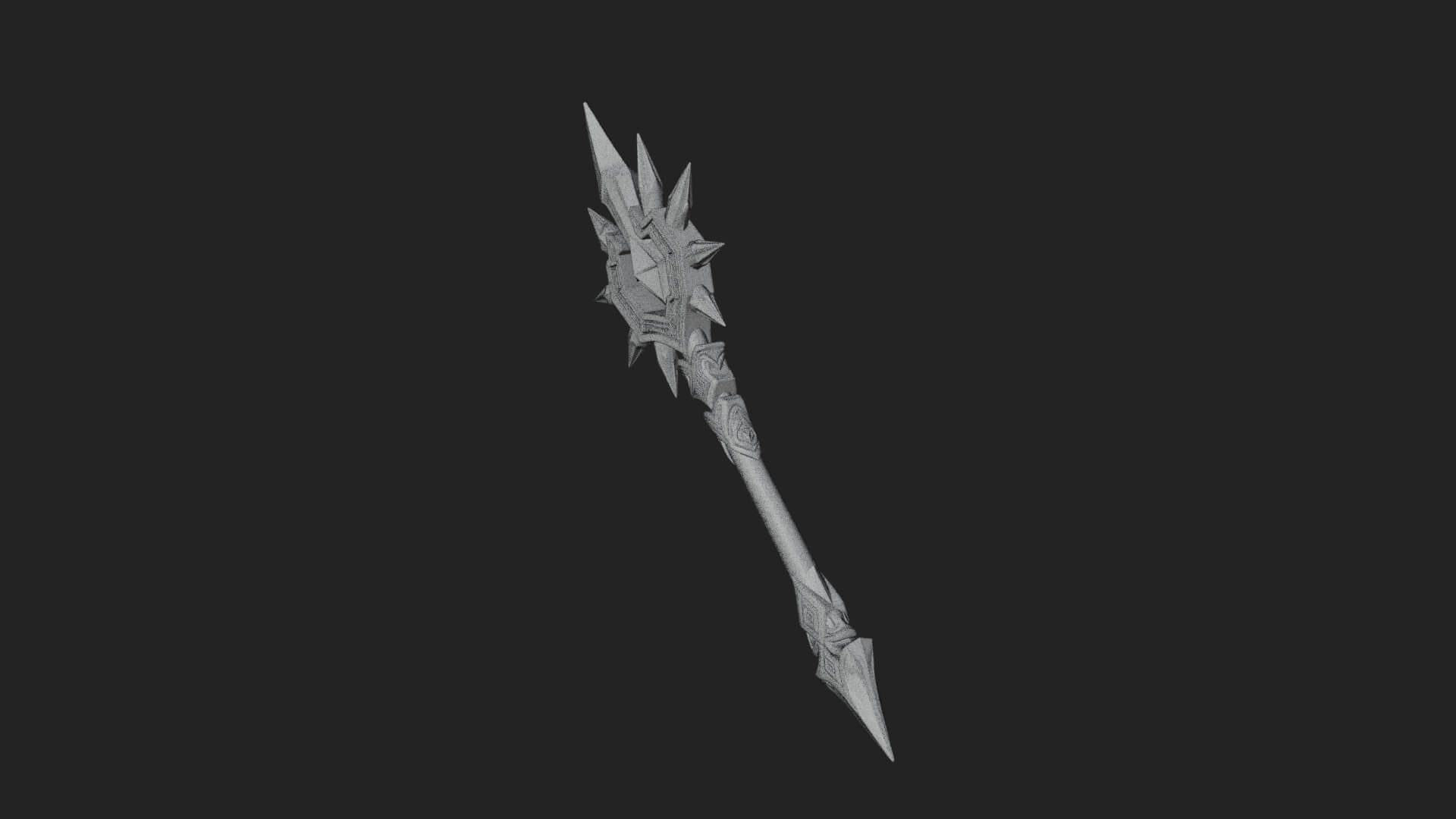 Ice Crystal Mace Model Design 3 3D Print Model 3D Model