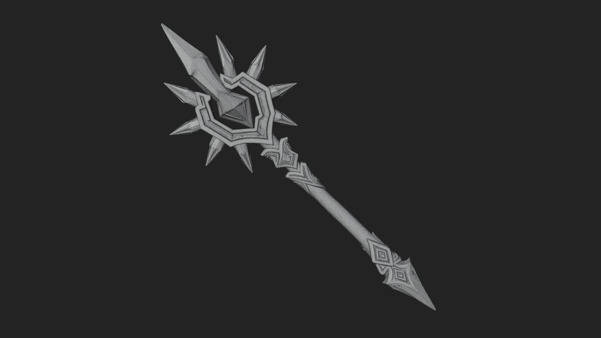 Ice Crystal Mace Model Design 3 3D Print Model 3D Model