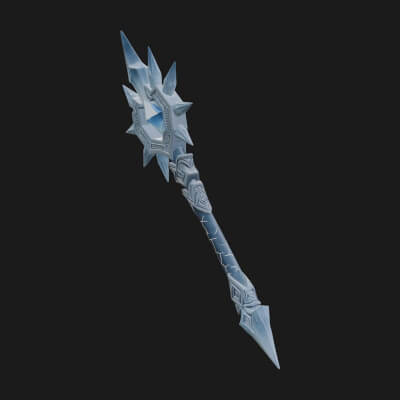 Ice Crystal Mace Model Design 3 3D Print Model