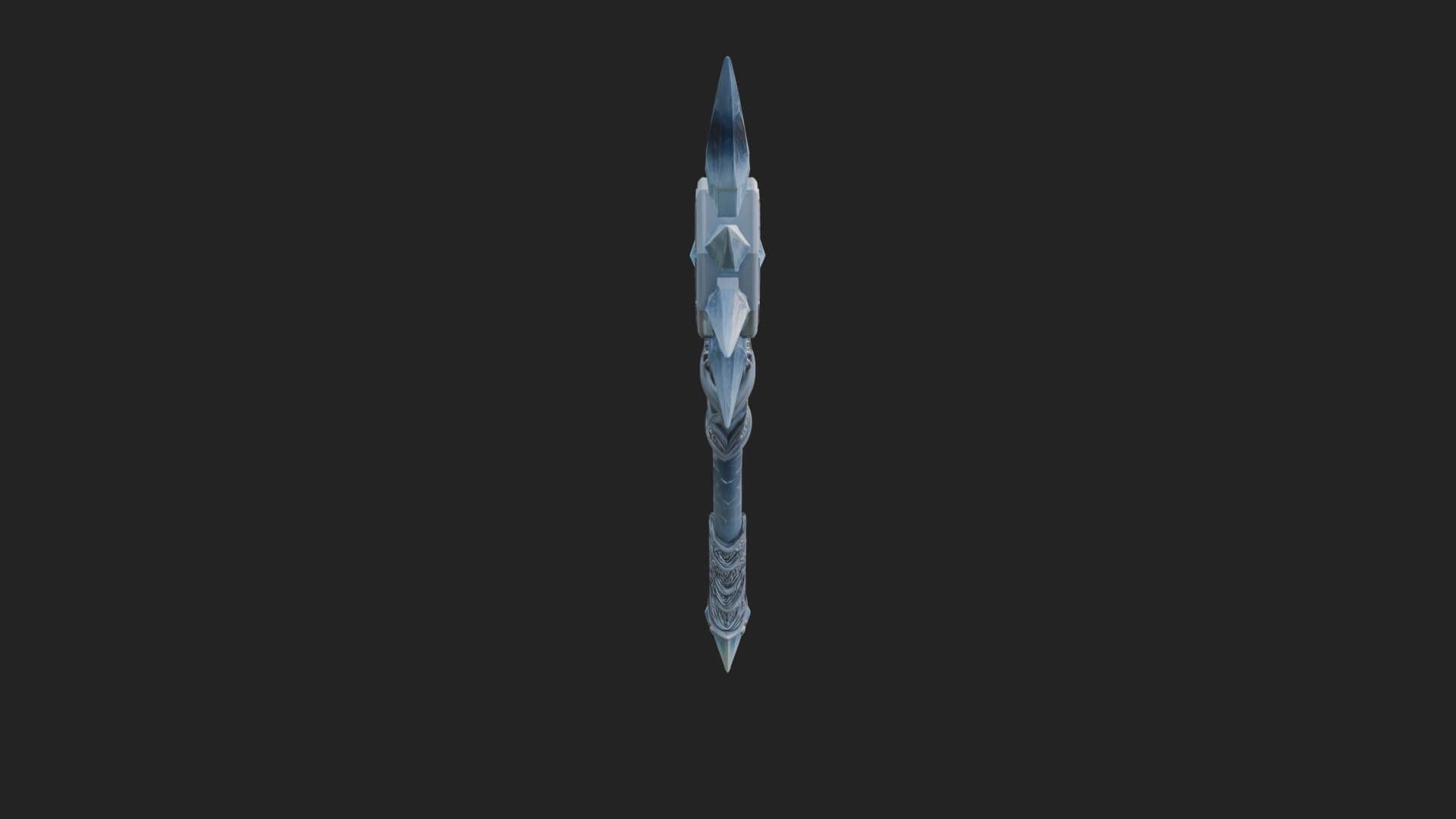 Ice Crystal Mace Model Design 4 3D Print Model 3D Model