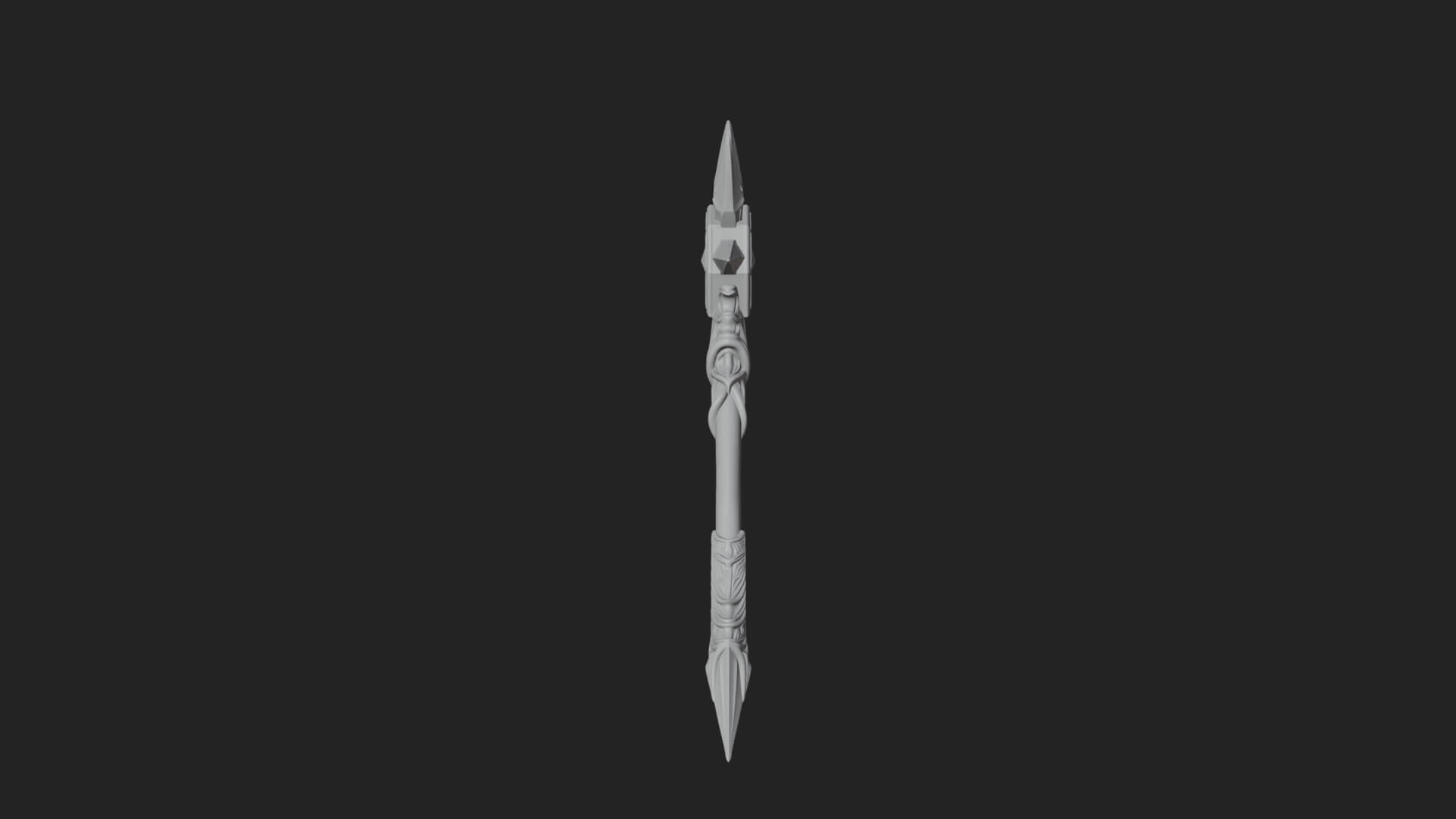 Ice Crystal Mace Model Design 4 3D Print Model 3D Model