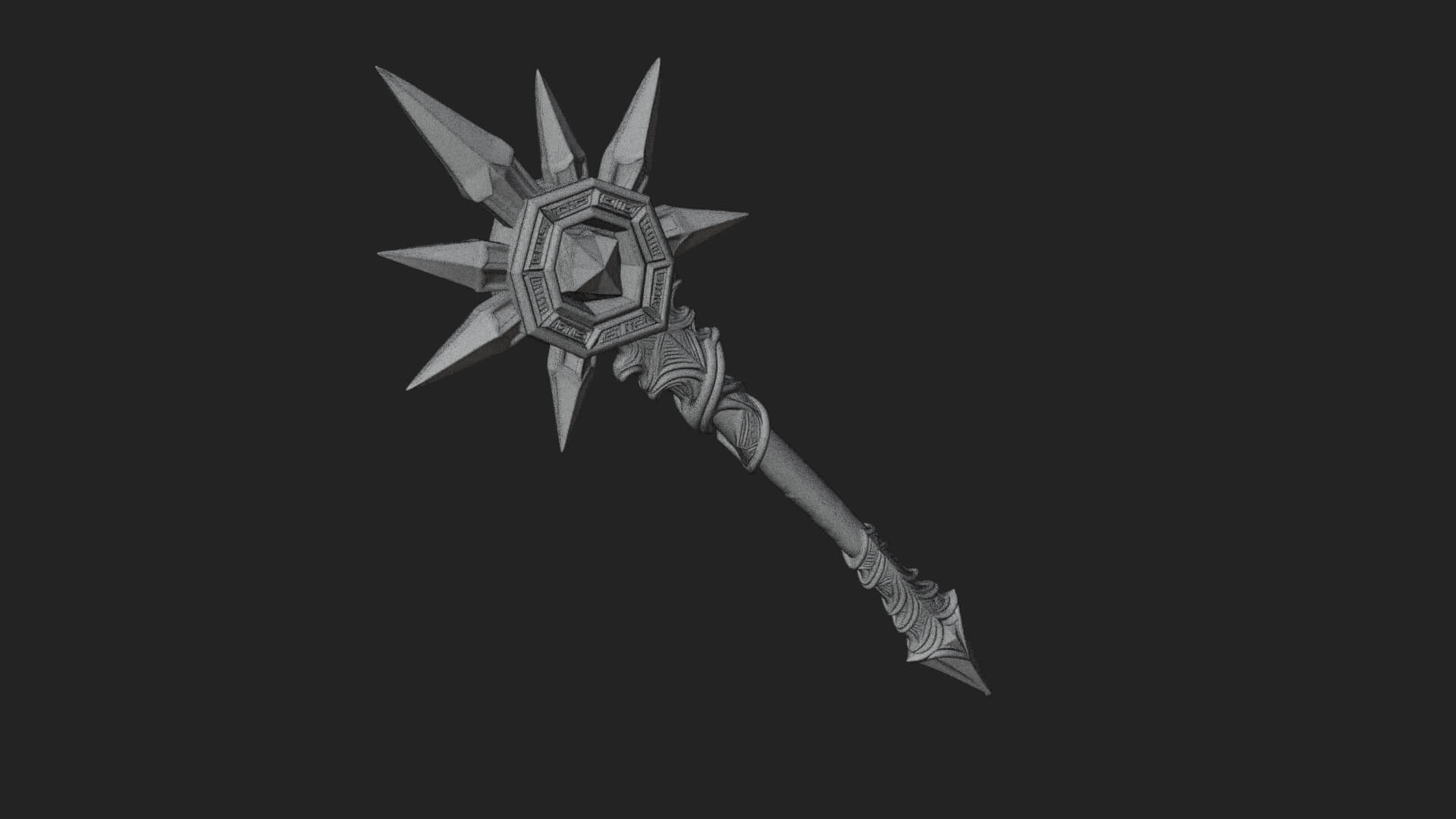 Ice Crystal Mace Model Design 4 3D Print Model 3D Model