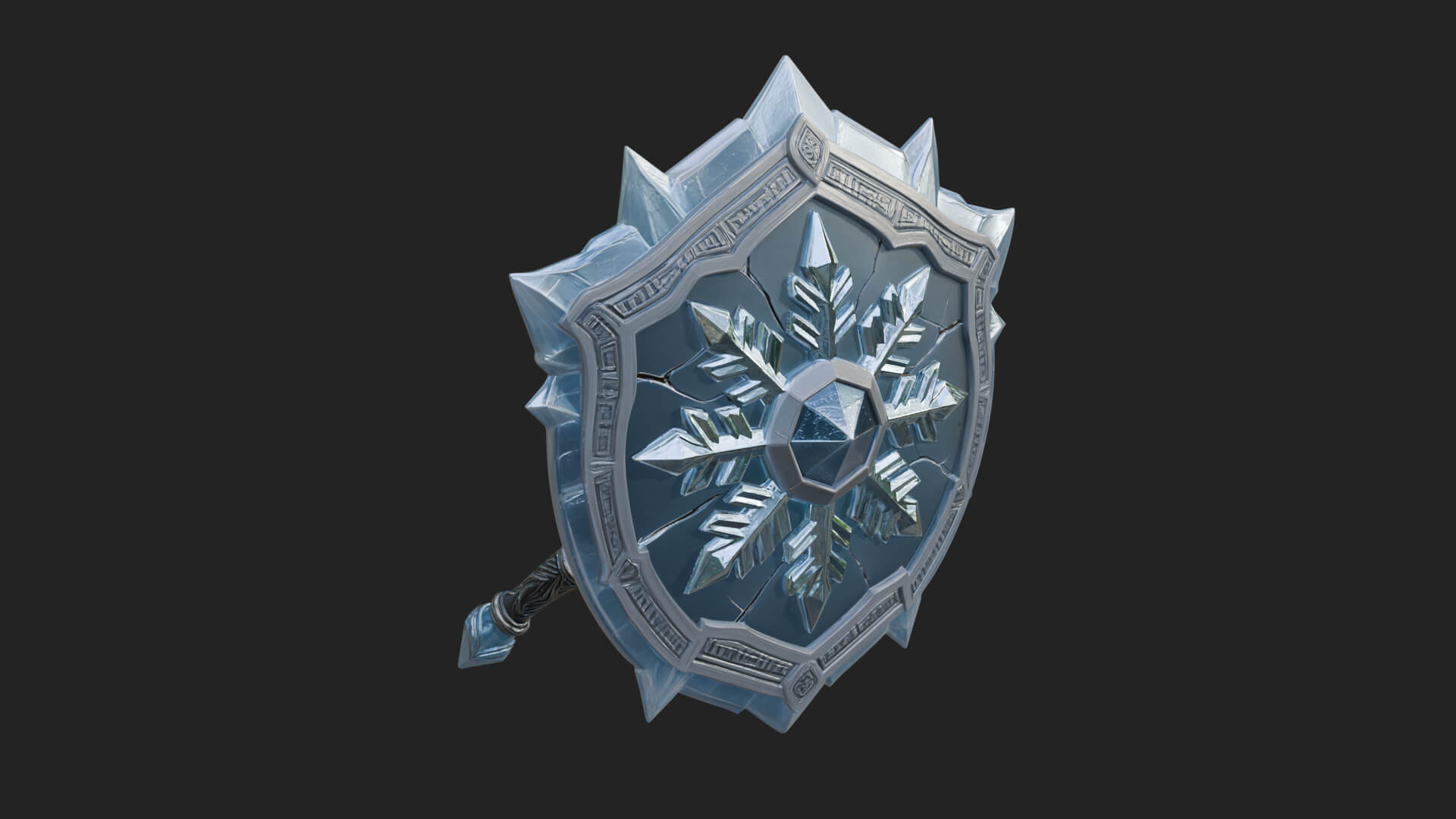 Ice Crystal Shield Model Design 1 3D Print Model 3D Model