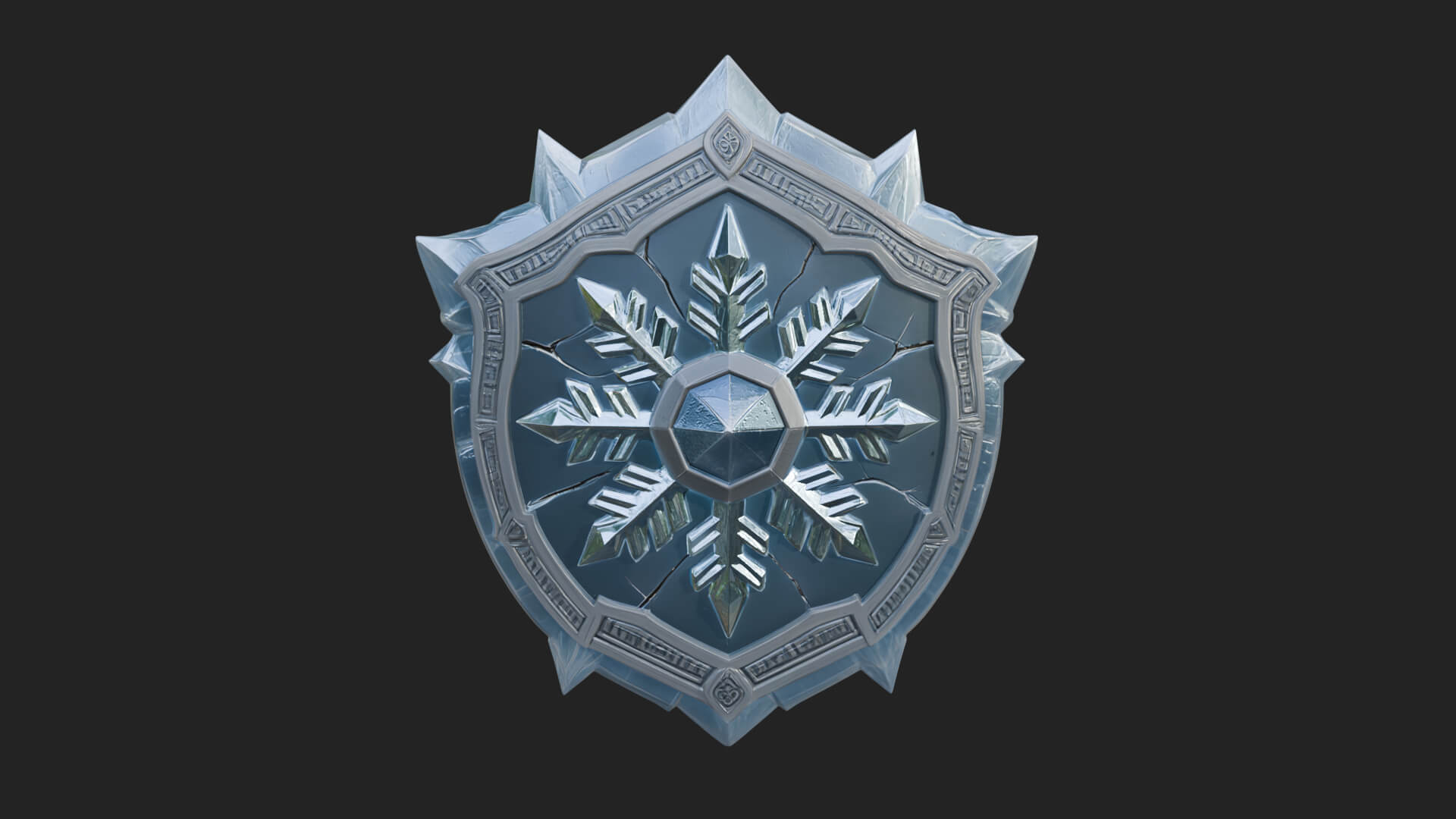 Ice Crystal Shield Model Design 1 3D Print Model 3D Model
