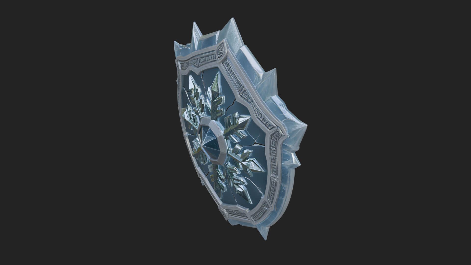 Ice Crystal Shield Model Design 1 3D Print Model 3D Model