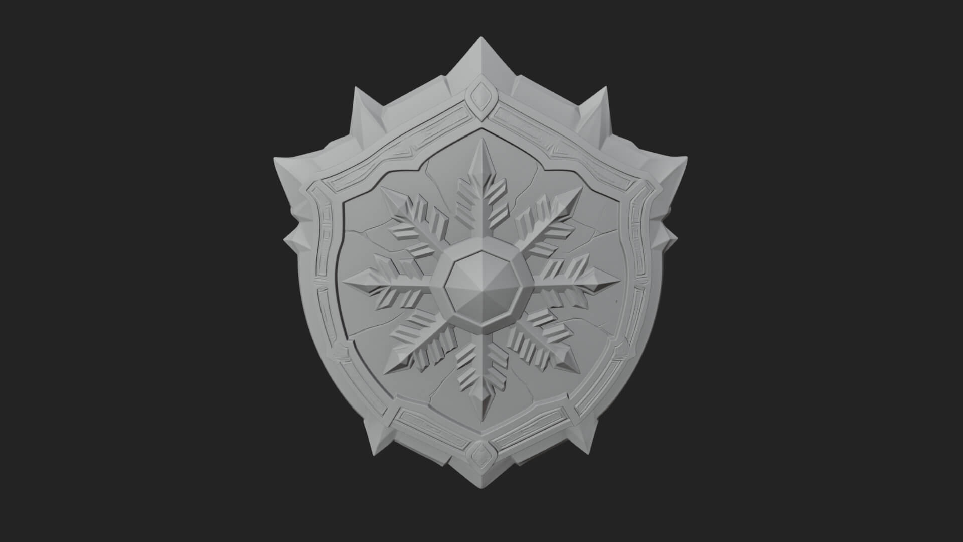 Ice Crystal Shield Model Design 1 3D Print Model 3D Model