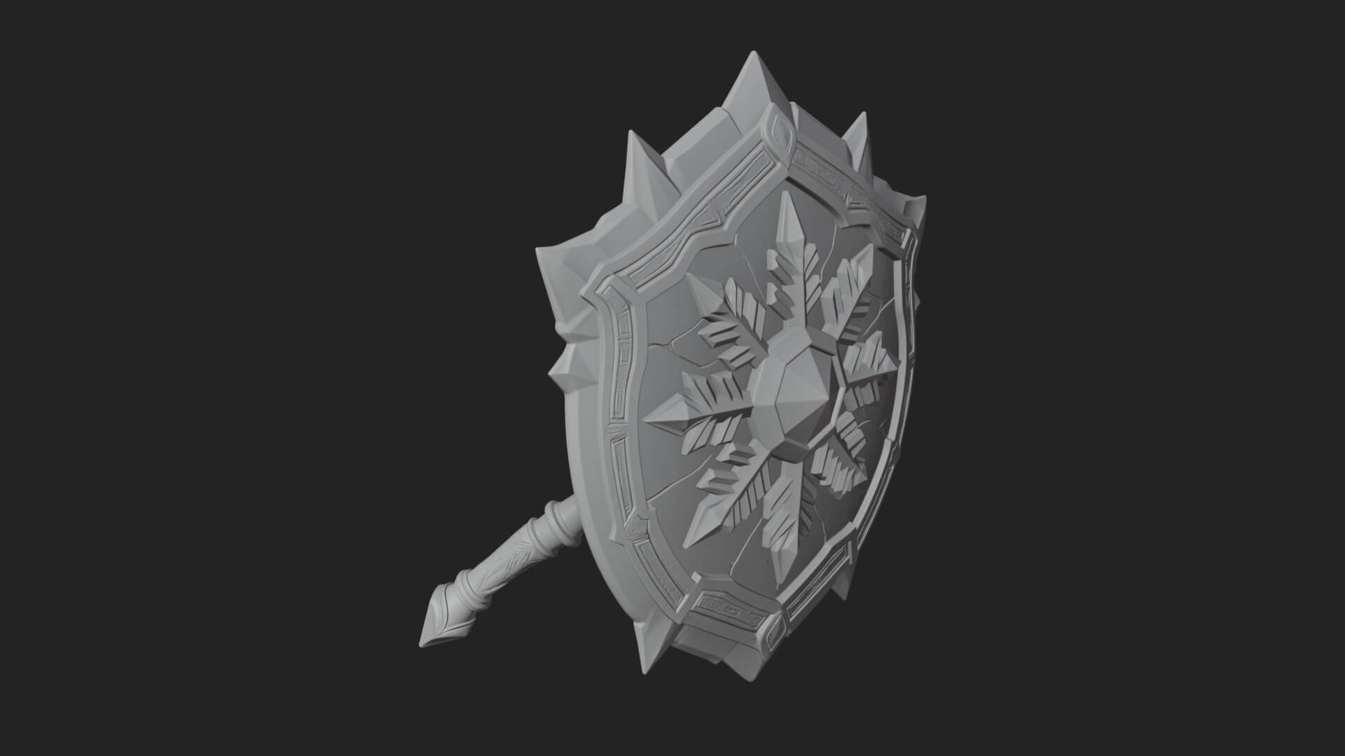 Ice Crystal Shield Model Design 1 3D Print Model 3D Model