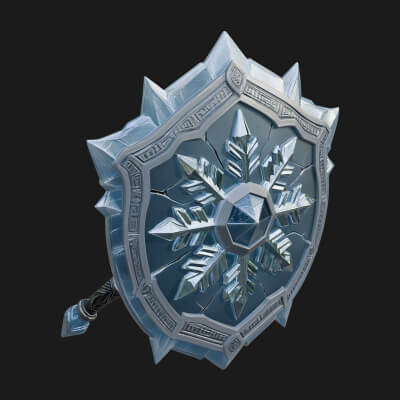 Ice Crystal Shield Model Design 1 3D Print Model