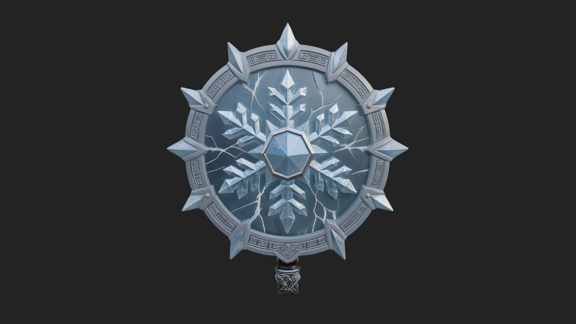 Ice Crystal Shield Model Design 2 3D Print Model 3D Model