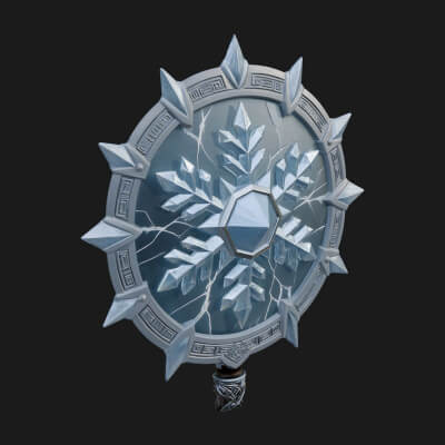 Ice Crystal Shield Model Design 2 3D Print Model