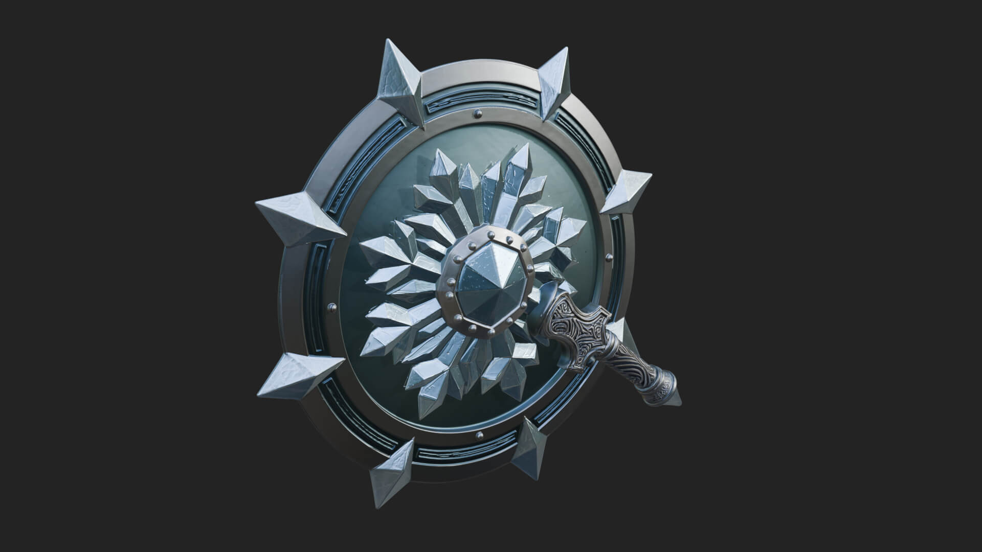 Ice Crystal Shield Model Design 3 3D Print Model 3D Model
