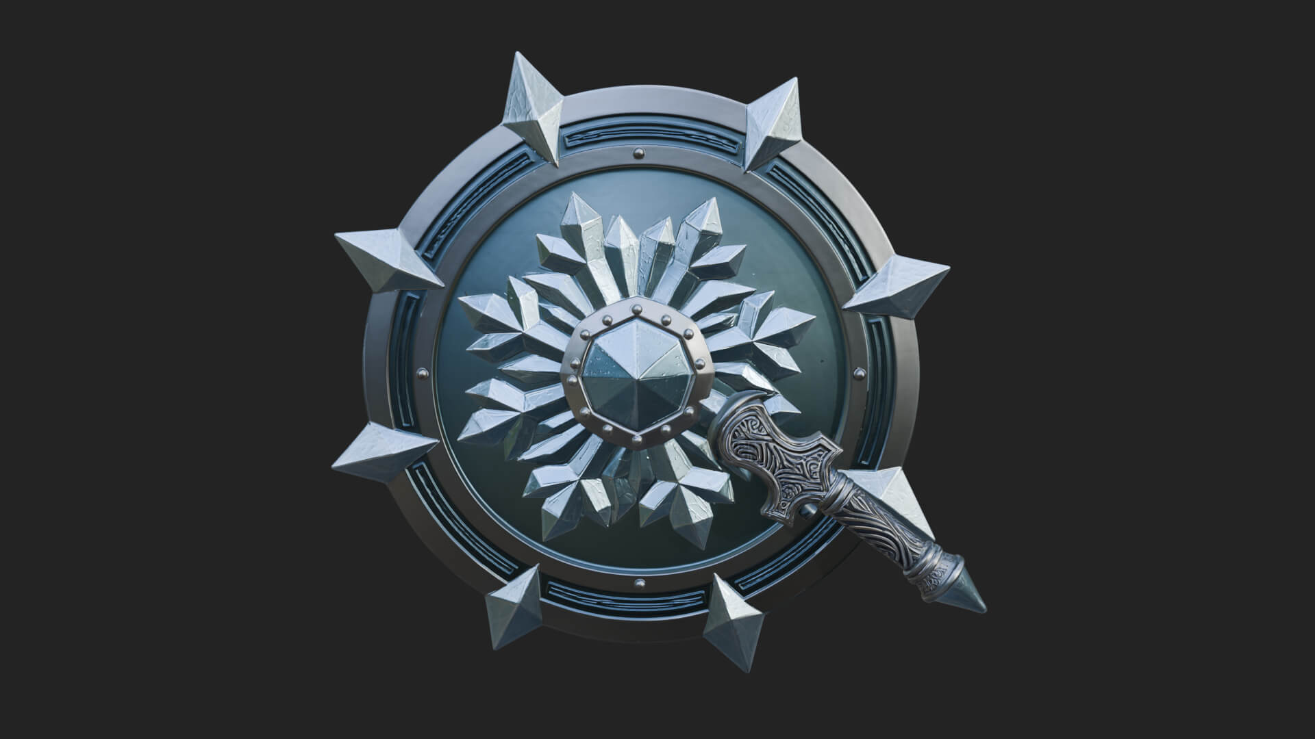 Ice Crystal Shield Model Design 3 3D Print Model 3D Model