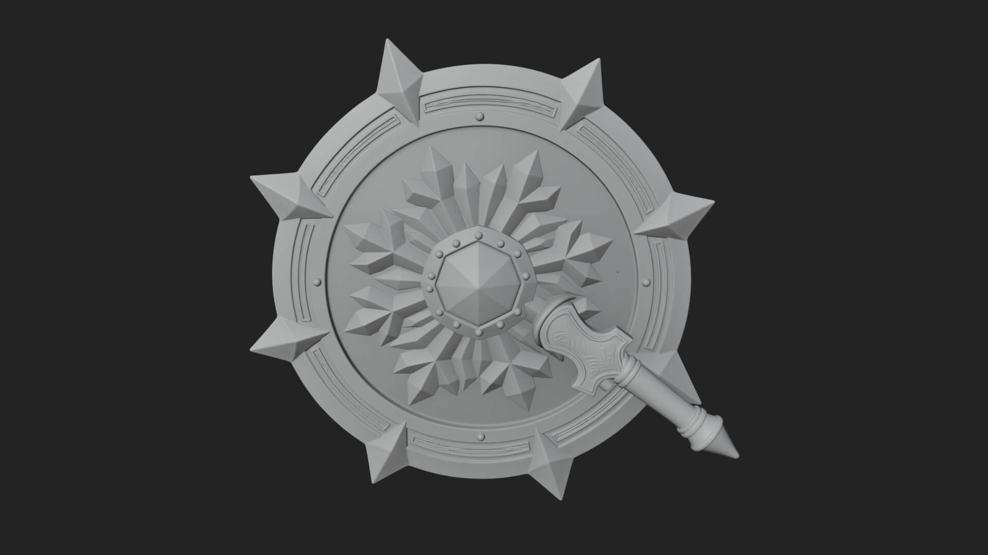 Ice Crystal Shield Model Design 3 3D Print Model 3D Model