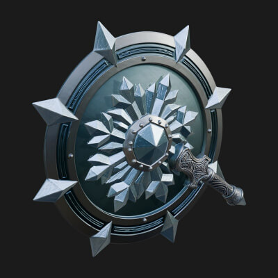 Ice Crystal Shield Model Design 3 3D Print Model