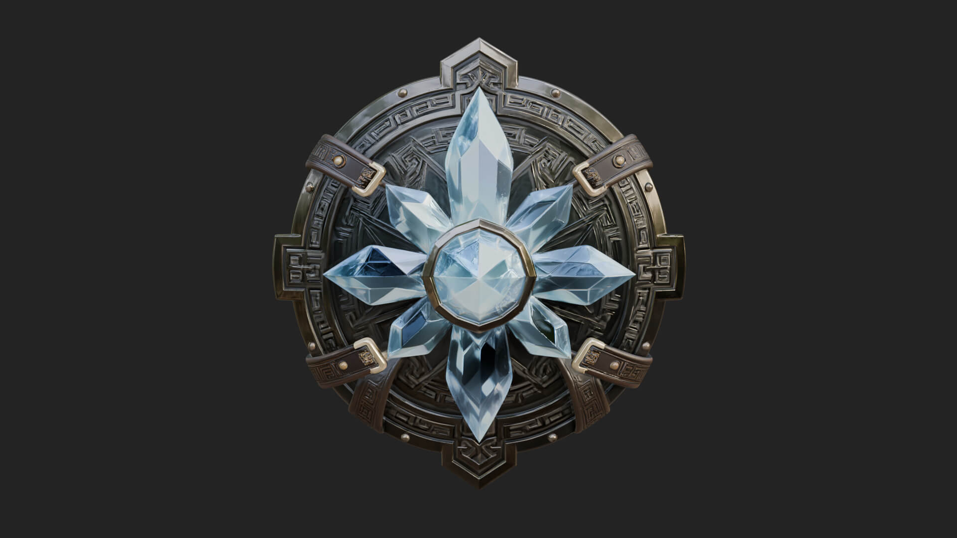 Ice Crystal Shield Model Design 4 3D Print Model 3D Model