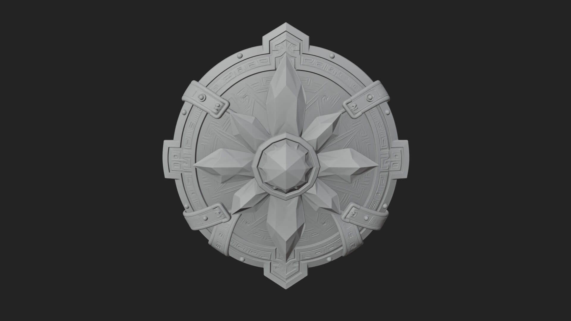 Ice Crystal Shield Model Design 4 3D Print Model 3D Model