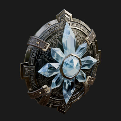 Ice Crystal Shield Model Design 4 3D Print Model