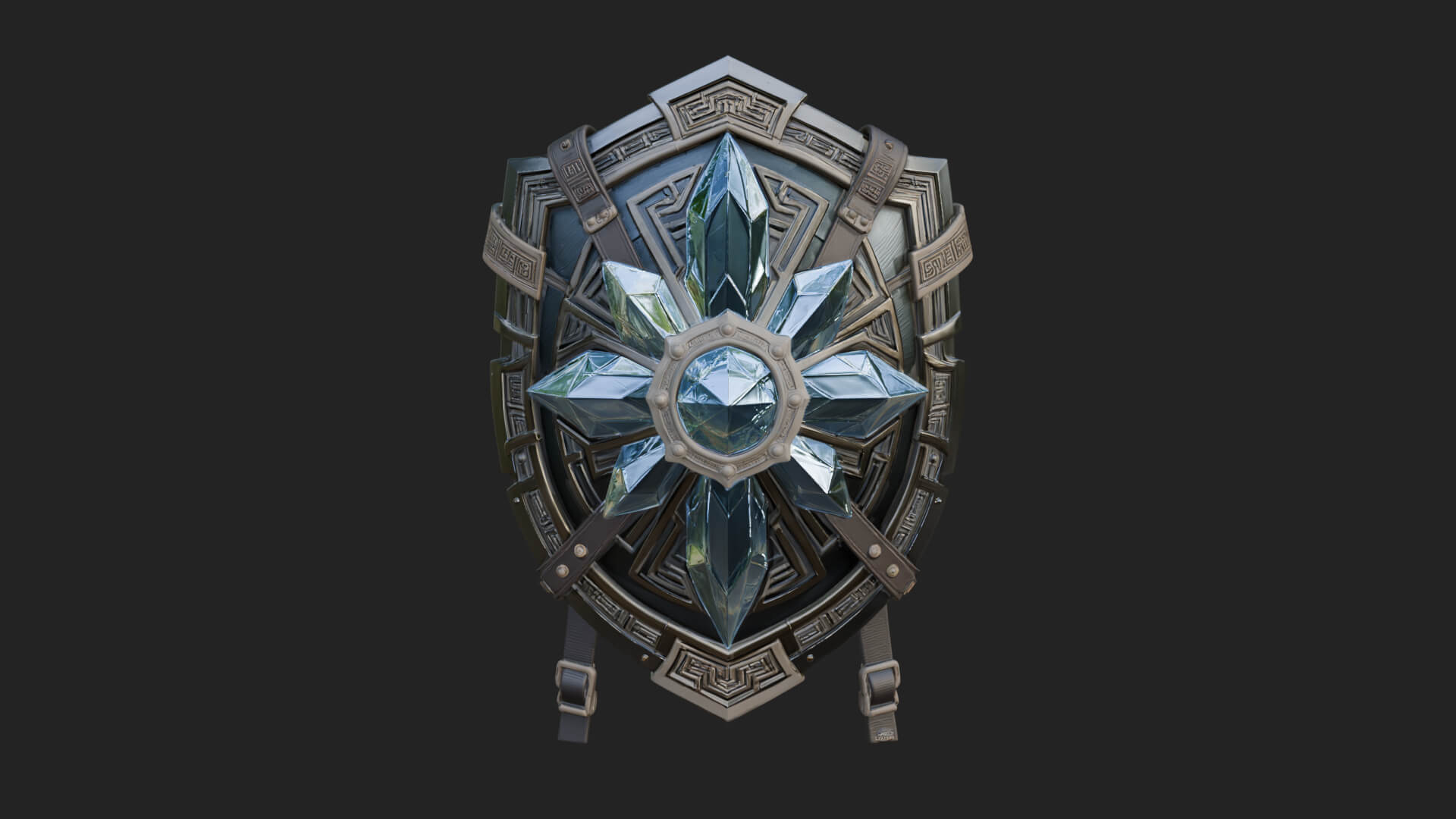 Ice Crystal Shield Model Design 5 3D Print Model 3D Model