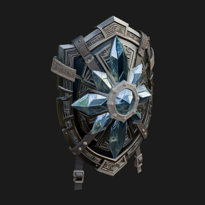 Ice Crystal Shield Model Design 5 3D Print Model