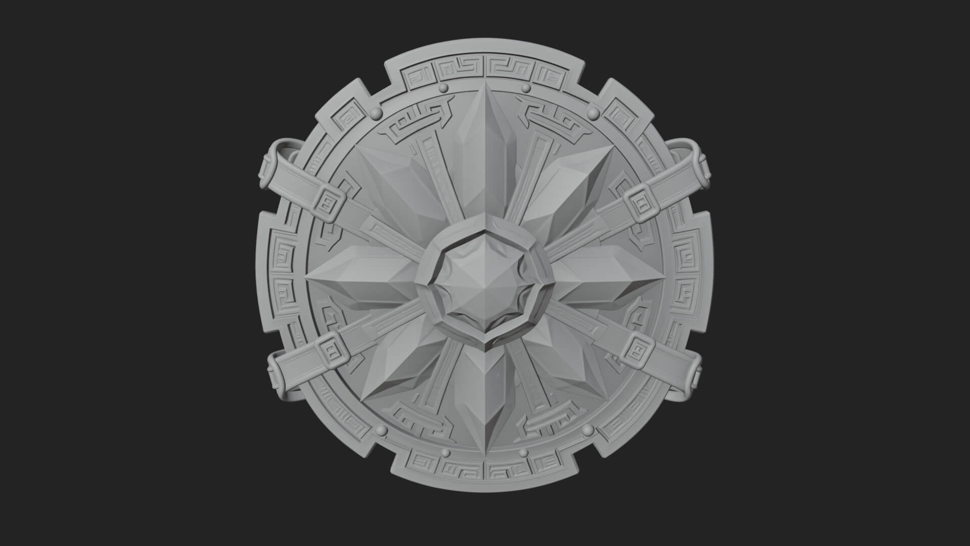 Ice Crystal Shield Model Design 6 3D Print Model 3D Model