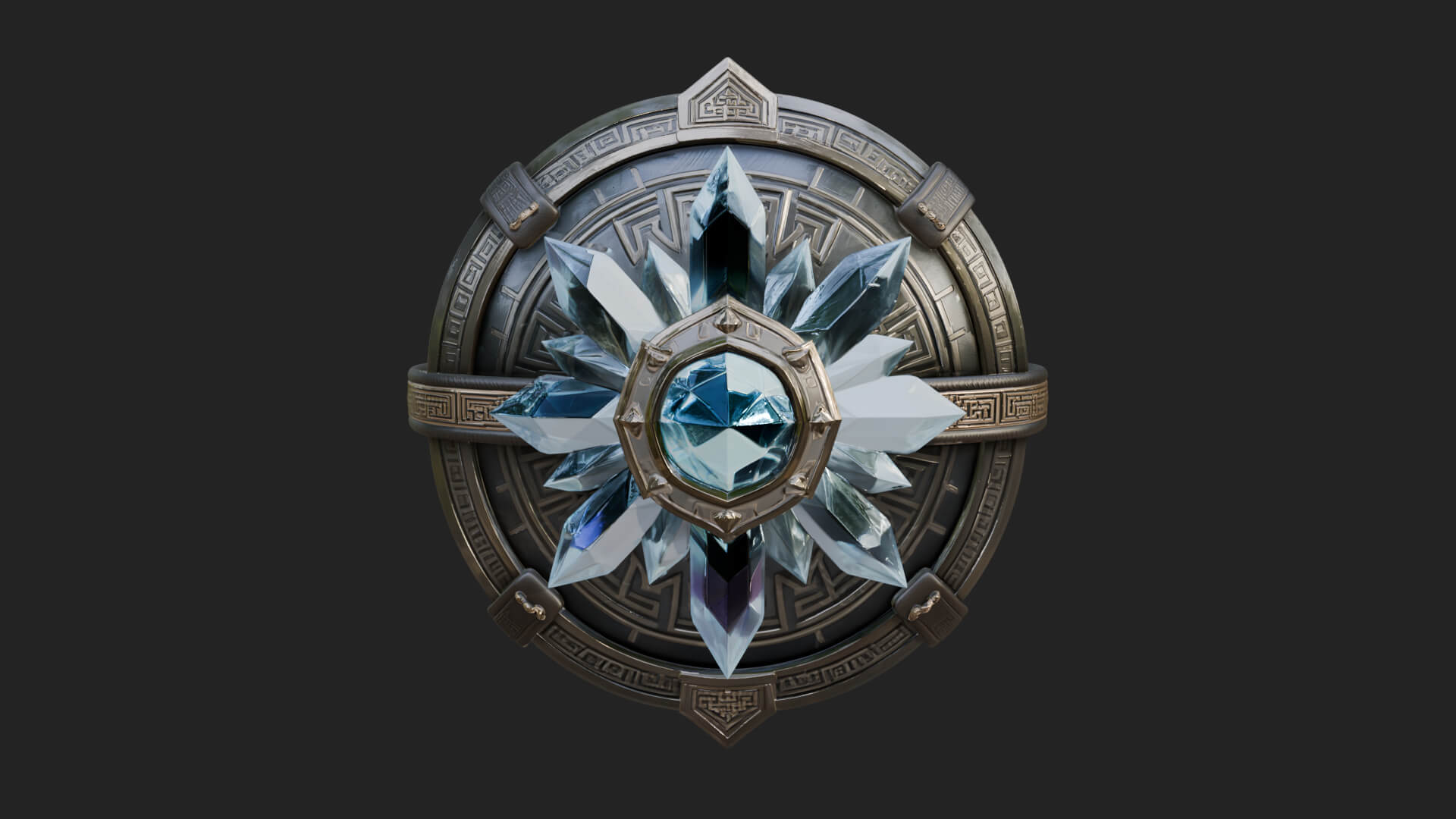 Ice Crystal Shield Model Design 7 3D Print Model 3D Model