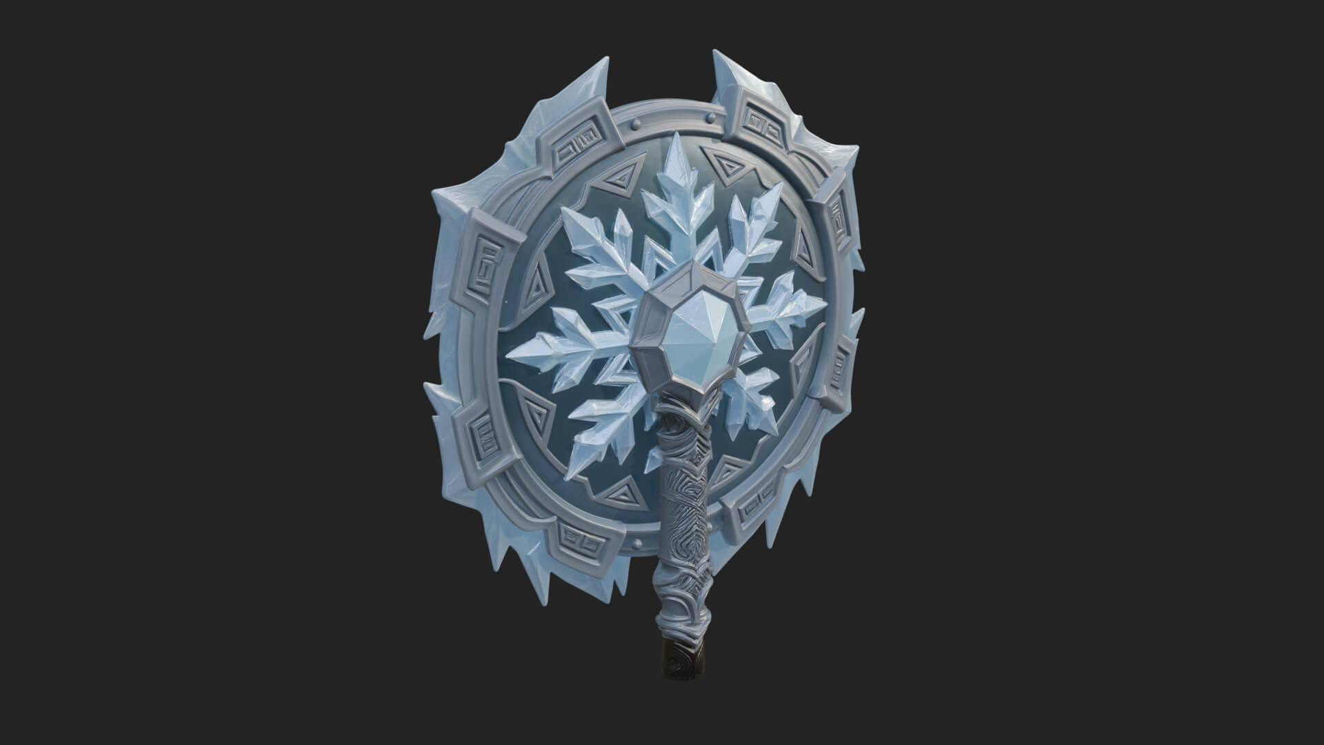 Ice Crystal Shield Model Design 8 3D Print Model 3D Model
