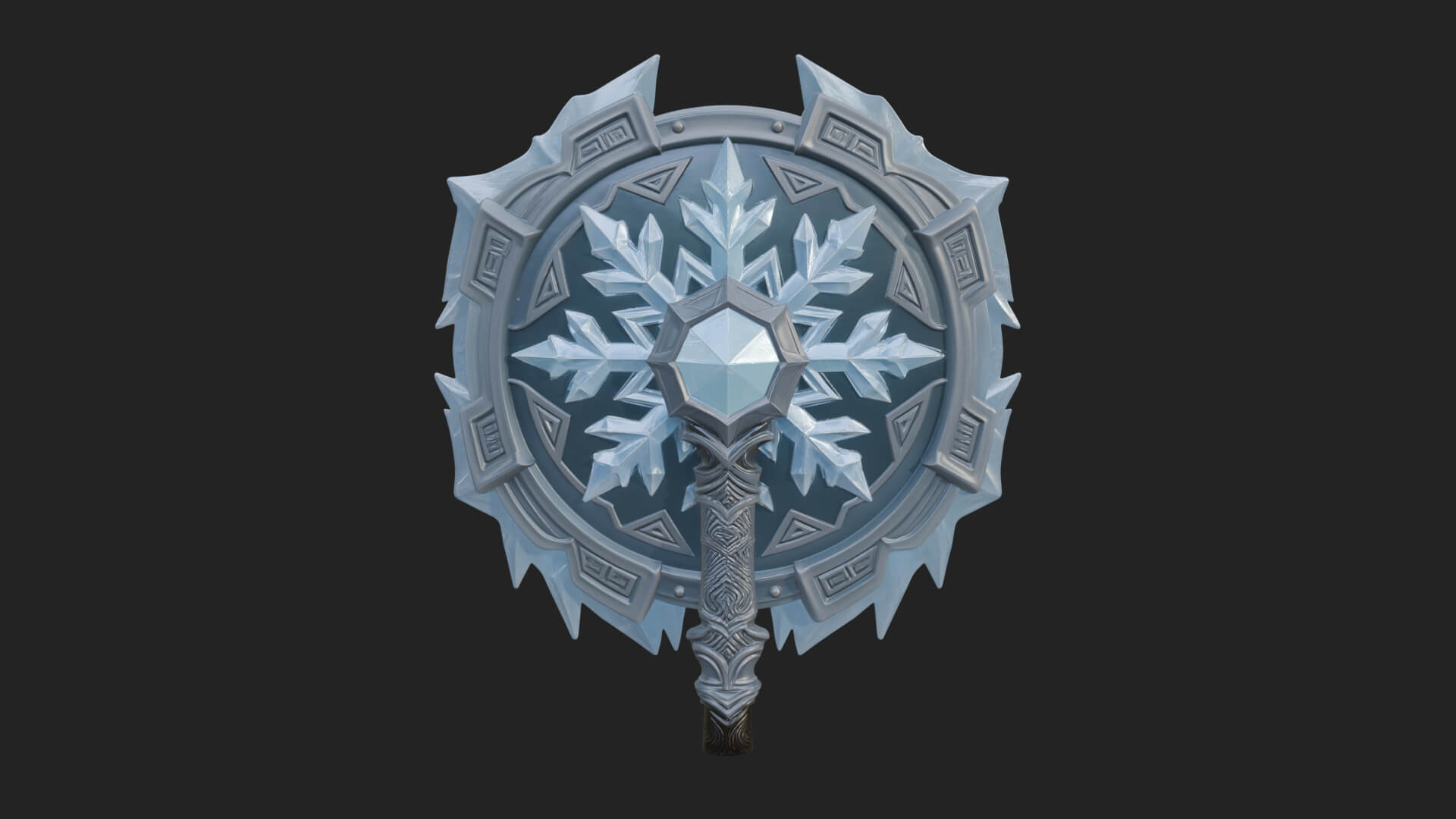 Ice Crystal Shield Model Design 8 3D Print Model 3D Model