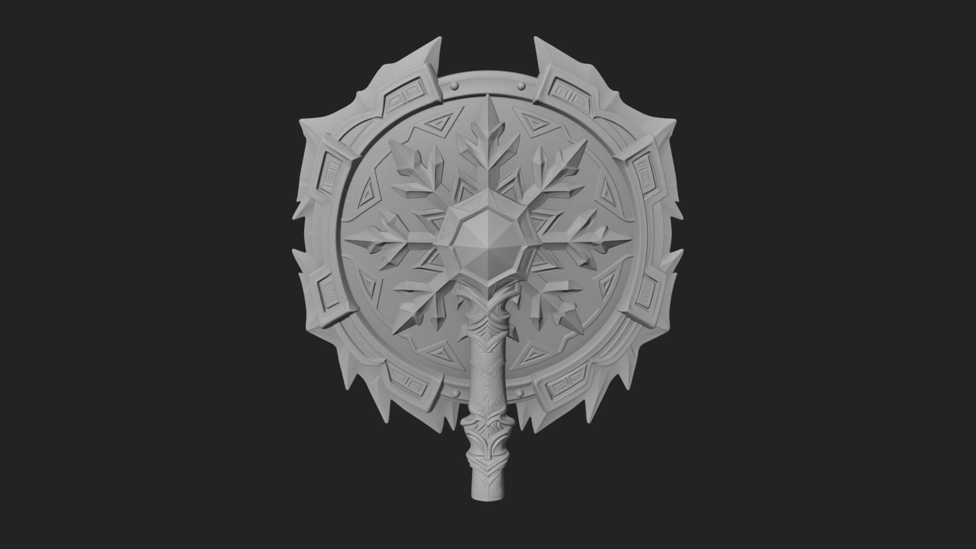 Ice Crystal Shield Model Design 8 3D Print Model 3D Model