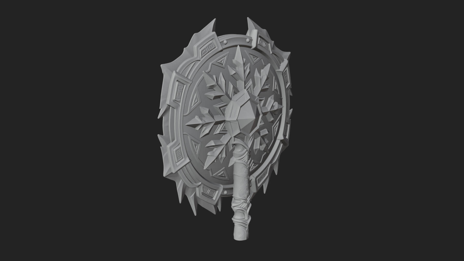 Ice Crystal Shield Model Design 8 3D Print Model 3D Model
