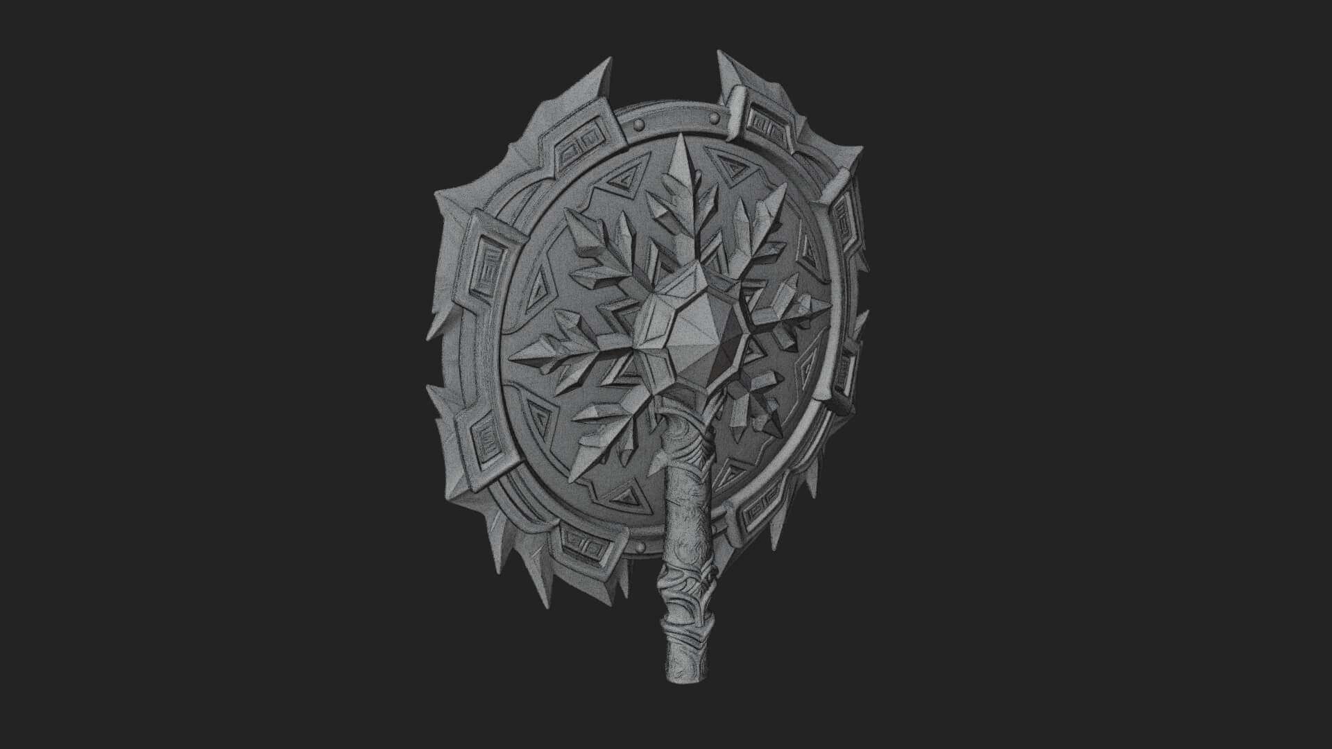 Ice Crystal Shield Model Design 8 3D Print Model 3D Model