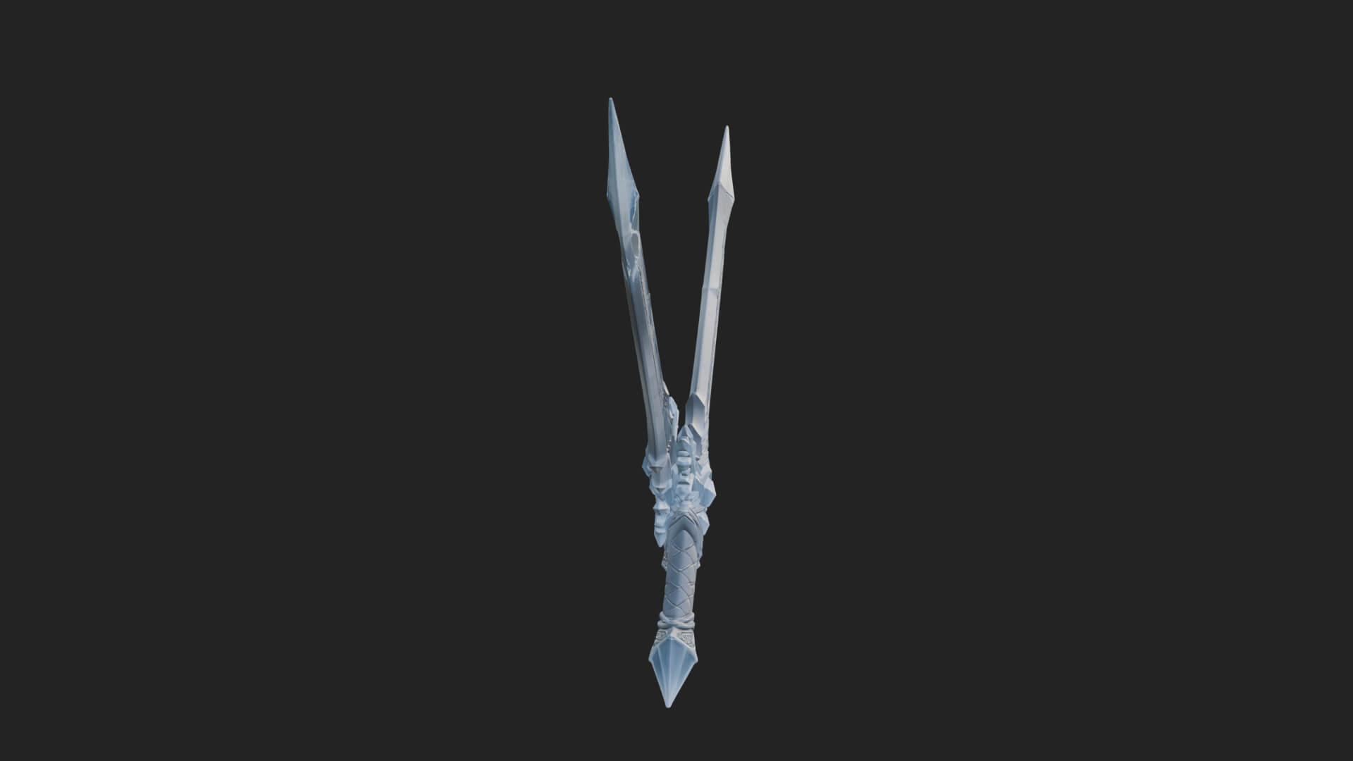 Ice Crystal Sword Pair Model Design 1 3D Print Model 3D Model